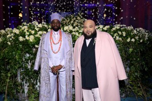 NEW YORK, NEW YORK - MAY 05: (Exclusive Coverage) (L-R) John Imah and Sergio Hudson attend the 2025 Met Gala Celebrating "Superfine: Tailoring Black Style" at Metropolitan Museum of Art on May 05, 2025 in New York City.  (Photo by Cindy Ord/MG25/Getty Images for The Met Museum/Vogue)