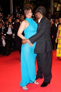CANNES, FRANCE - MAY 19: ASAP Rocky and Rihanna depart the "Highest 2 Lowest" red carpet at the 78th annual Cannes Film Festival at Palais des Festivals on May 19, 2025 in Cannes, France. (Photo by Sylvain Lefevre/Getty Images)