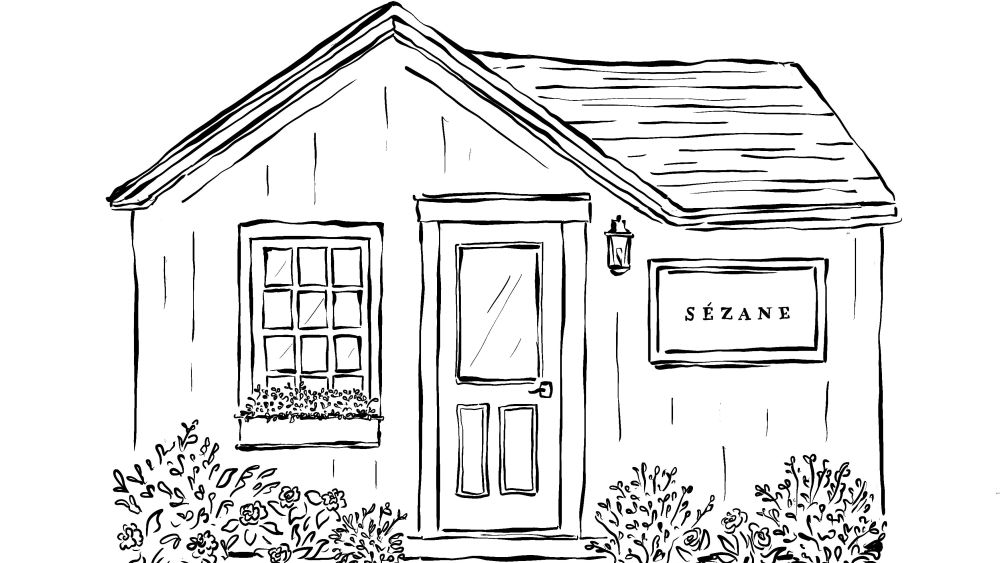 An illustration of the Sézane store at the Maidstone in East Hampton