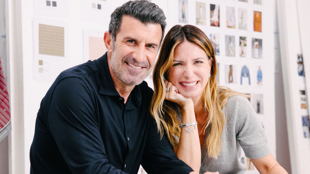 Soccer champion Luís Figo and Jacob Cohën's artistic director Jennifer Tommasi Bardelle