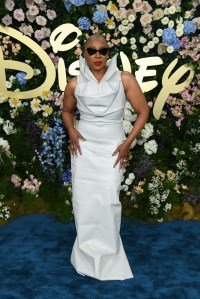 Aisha Hinds at the Disney 2025 Upfront Red Carpet held at North Javits Center on May 13, 2025 in New York, New York.