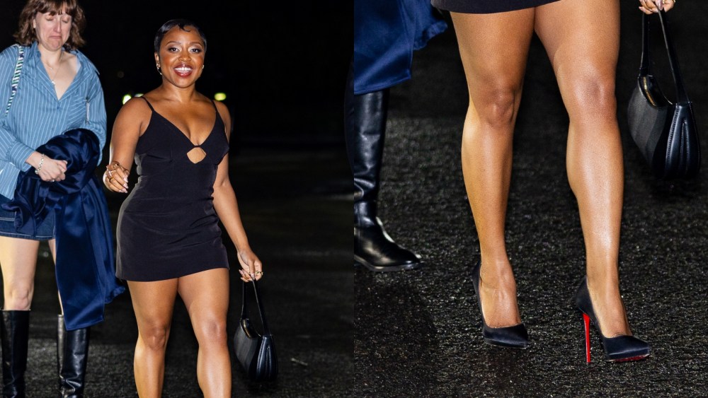 Quinta Brunson Wears suede pumps at "Saturday Night Live" afterparty in New York City