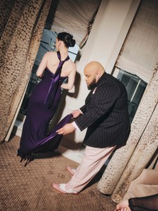 A look at Rachel Brosnahan getting ready for the Met Gala 2025 with Sergio Hudson.