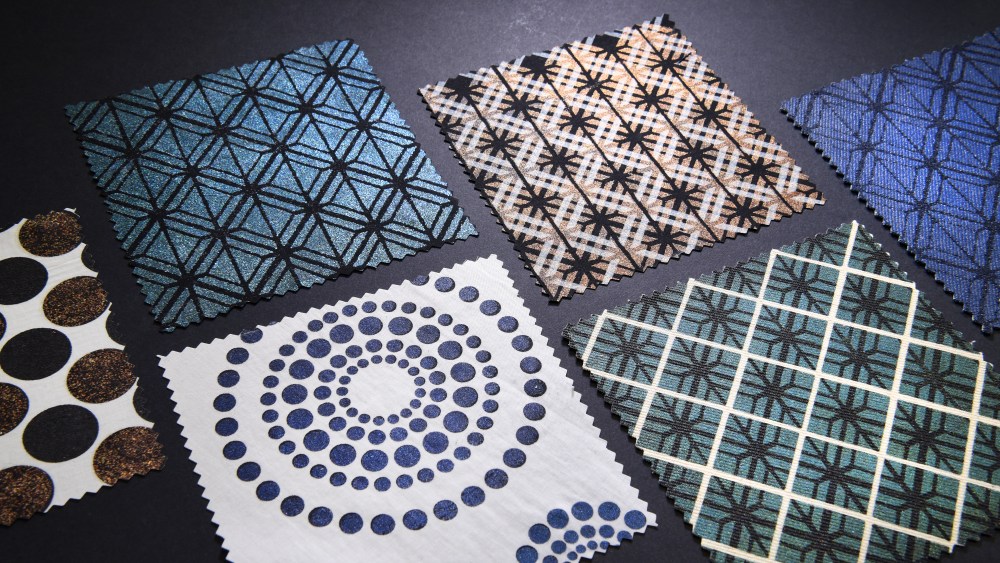 Sparxell cellulose-based colourant textile samples