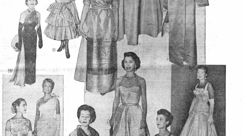Fashion at the 1952 Met Gala held at the Waldorf-Astoria in New York on Nov. 24, 1952.