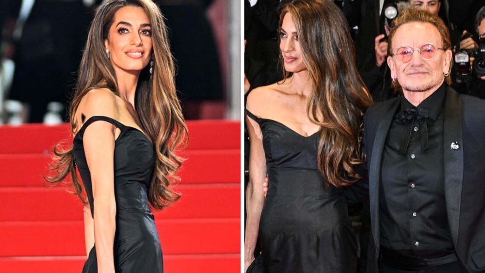 Amal Clooney at the "Bono: Stories of Surrender" Premiere at The 78th Cannes Film Festival at Palais des Festivals on May 16, 2025 in Cannes, France, Amal Clooney Continues Her Archival Streak in Sweetheart Galliano for Dior Gown With Bono at Cannes Film Festival 2025