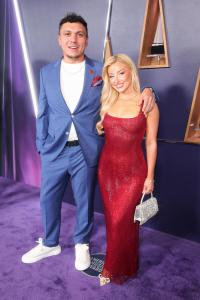 Frazier Kay, Charlotte Parkes at the 2025 American Music Awards held at the Fontainebleau Las Vegas on May 26, 2025 in Las Vegas, Nevada.