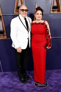 Emilio Estefan, Gloria Estefan at the 2025 American Music Awards held at the Fontainebleau Las Vegas on May 26, 2025 in Las Vegas, Nevada.