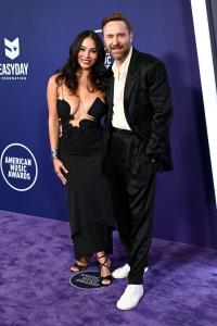 Jessica Ledon, David Guetta at the 2025 American Music Awards held at the Fontainebleau Las Vegas on May 26, 2025 in Las Vegas, Nevada.