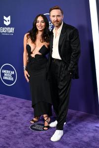 Jessica Ledon, David Guetta at the 2025 American Music Awards held at the Fontainebleau Las Vegas on May 26, 2025 in Las Vegas, Nevada.