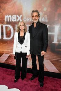 Bo Derek, John Corbett at the photo call for Max Original Series "And Just Like That..." Season 3 held at the Crane Club on May 21, 2025 in New York, New York.