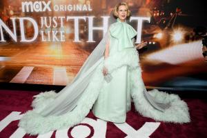 Cynthia Nixon at the photo call for Max Original Series "And Just Like That..." Season 3 held at the Crane Club on May 21, 2025 in New York, New York.