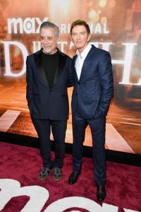 John Melfi, Michael Patrick King at the photo call for Max Original Series "And Just Like That..." Season 3 held at the Crane Club on May 21, 2025 in New York, New York.