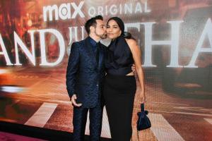 Mario Cantone, Sarita Choudhury at the photo call for Max Original Series "And Just Like That..." Season 3 held at the Crane Club on May 21, 2025 in New York, New York.