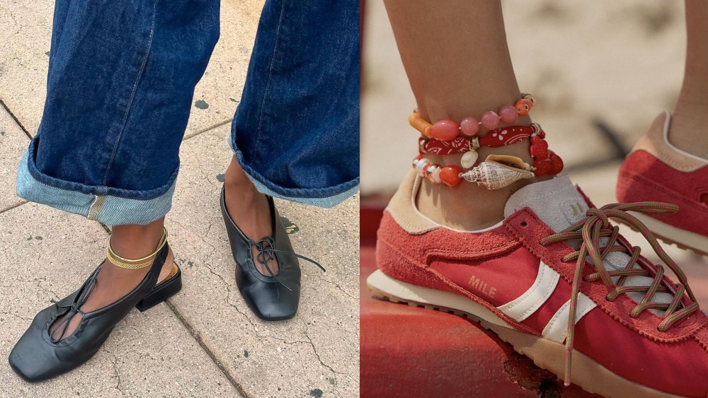 gold anklets from jenny bird; beaded anklets from free people