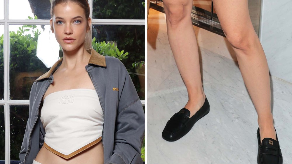 Barbara Palvin in head-to-toe Miu Miu, including Miu Miu penny loafers, in Cannes on May 20.