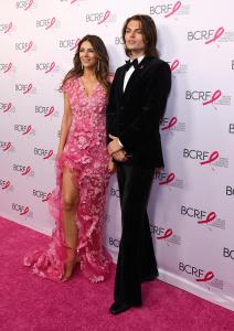 Elizabeth Hurley, Damian Hurley at the Breast Cancer Research Foundation Hot Pink Party held at Glasshouse on May 13, 2025 in New York, New York.