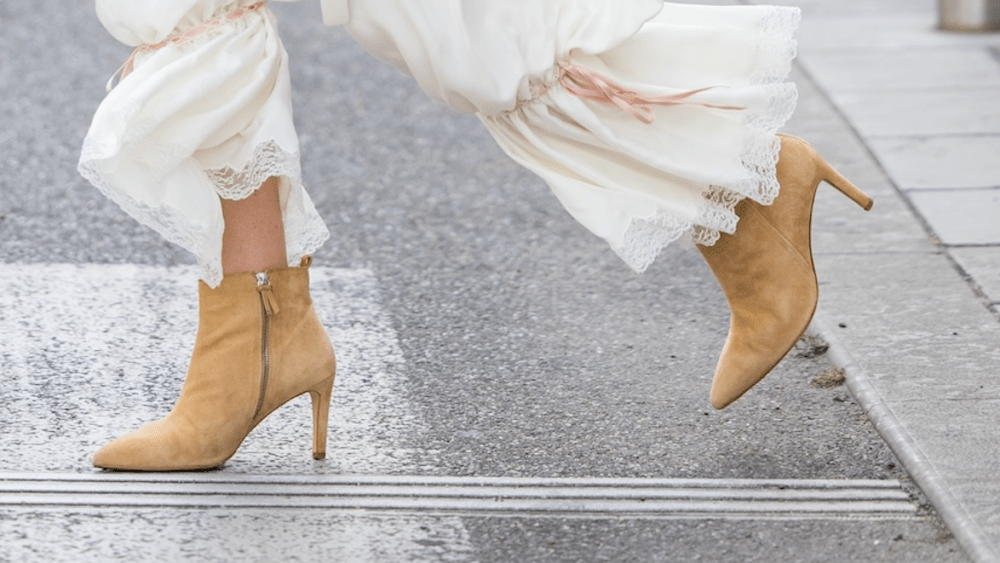 A woman wearing high heels.
