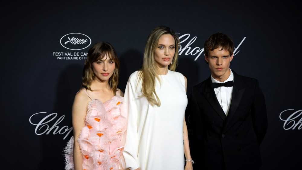 Marie Colomb, Angelina Jolie and Finn Bennett.