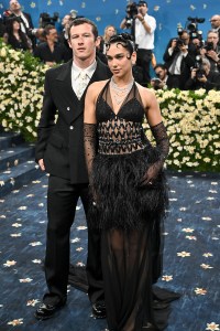 Callum Turner, Dua Lipa at The 2025 Met Gala Celebrating "Superfine: Tailoring Black Style" held at the Metropolitan Museum of Art on May 05, 2025 in New York, New York.