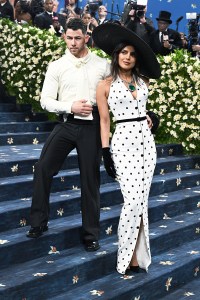 Nick Jonas, Priyanka Chopra at The 2025 Met Gala Celebrating "Superfine: Tailoring Black Style" held at the Metropolitan Museum of Art on May 05, 2025 in New York, New York.
