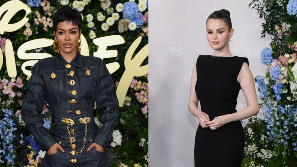 Selena Gomez, Teyana Taylor at the Disney 2025 Upfront Red Carpet held at North Javits Center on May 13, 2025 in New York, New York.