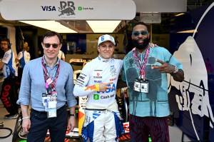 MONTE-CARLO, MONACO - MAY 25: Isack Hadjar of France and Visa Cash App Racing Bulls with Odell Beckham Jr during the F1 Grand Prix of Monaco at Circuit de Monaco on May 25, 2025 in Monte-Carlo, Monaco. (Photo by Rudy Carezzevoli/Getty Images)