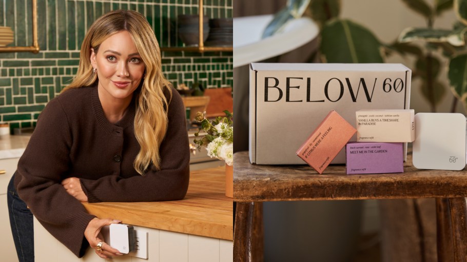 Hilary Duff sells her home fragrance line Below 60 on QVC.