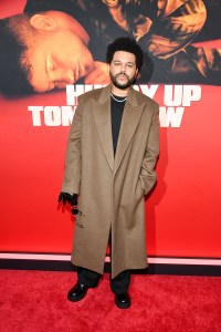 Abel Tesfaye a.k.a. The Weeknd at the "Hurry Up Tomorrow" world premiere held at AMC Lincoln Square 13 on May 13, 2025 in New York, New York.