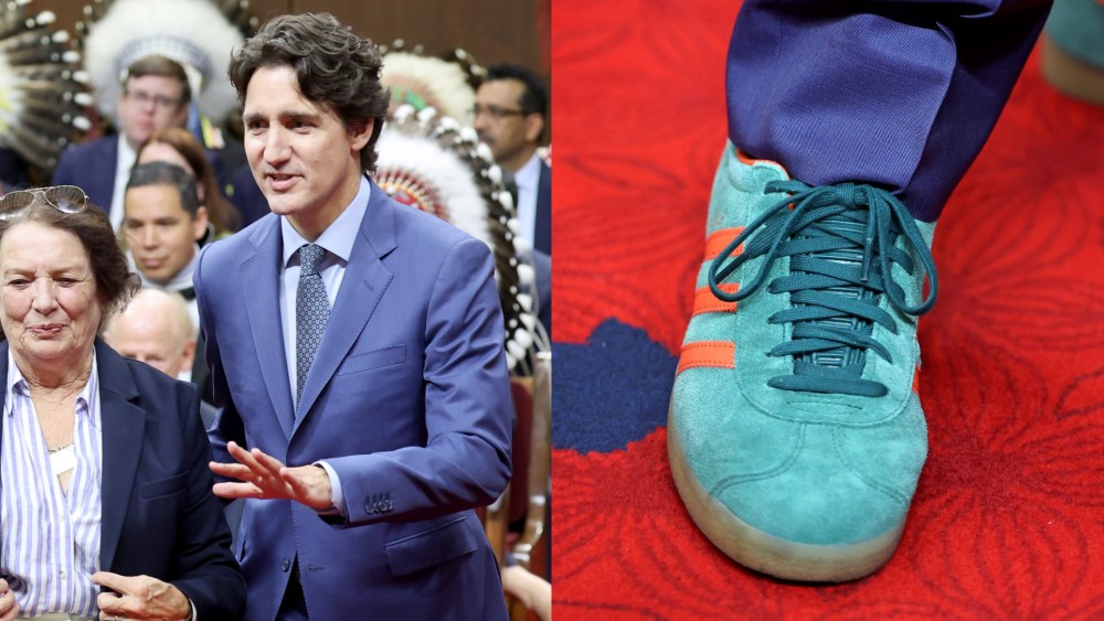 Justin Trudeau adidas sneaker King Charles and Queen Camilla's Canda Visit