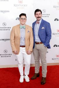 LOUISVILLE, KENTUCKY - MAY 03: (L-R) Melissa Rift and Caleb Trigo attend Kentucky Derby 151 at Churchill Downs on May 03, 2025 in Louisville, Kentucky. (Photo by Jeff Schear/Getty Images for Churchill Downs)