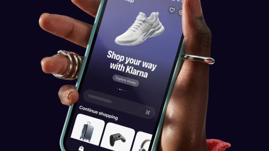 The Klarna buy now, pay later shopping app.