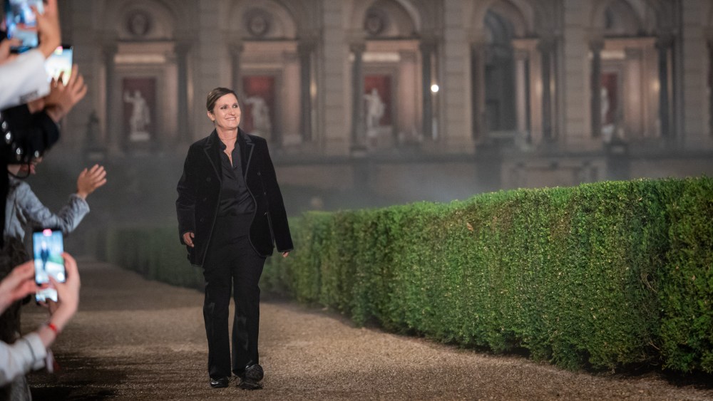 Maria Grazia Chiuri takes her bow at the Dior Cruise 2026 show