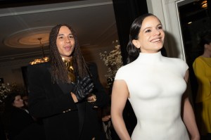 Olivier Rousteing, Rosalía at The Carlyle Hotel before the 2025 Met Gala: "Superfine: Tailoring Black Style" held at the Metropolitan Museum of Art on May 5, 2025 in New York, New York.