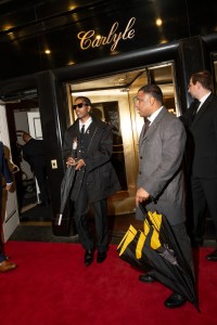 A$AP Rocky at The Carlyle Hotel before the 2025 Met Gala: "Superfine: Tailoring Black Style" held at the Metropolitan Museum of Art on May 5, 2025 in New York, New York.