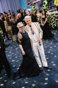 Catherine Martin, Baz Luhrmann at The 2025 Met Gala Celebrating "Superfine: Tailoring Black Style" held at The Metropolitan Museum of Art on May 05, 2025 in New York, New York.