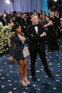 Halle Bailey, Stuart Vevers at The 2025 Met Gala Celebrating "Superfine: Tailoring Black Style" held at The Metropolitan Museum of Art on May 05, 2025 in New York, New York. (Photo by Lexie Moreland/WWD via Getty Images)