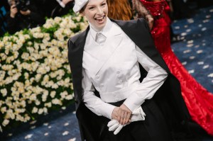 Hunter Schafer at The 2025 Met Gala Celebrating "Superfine: Tailoring Black Style" held at The Metropolitan Museum of Art on May 05, 2025 in New York, New York. (Photo by Lexie Moreland/WWD via Getty Images)