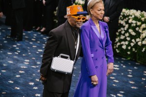 Spike Lee, Tonya Lewis Lee at The 2025 Met Gala Celebrating "Superfine: Tailoring Black Style" held at The Metropolitan Museum of Art on May 05, 2025 in New York, New York.