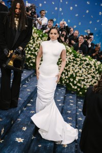 Olivier Rousteing, Rosalía at The 2025 Met Gala Celebrating "Superfine: Tailoring Black Style" held at The Metropolitan Museum of Art on May 05, 2025 in New York, New York.