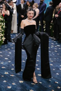 Miranda Kerr at The 2025 Met Gala Celebrating "Superfine: Tailoring Black Style" held at The Metropolitan Museum of Art on May 05, 2025 in New York, New York.