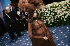 Aurora James at The 2025 Met Gala Celebrating "Superfine: Tailoring Black Style" held at The Metropolitan Museum of Art on May 05, 2025 in New York, New York.