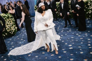 Jazmine Sullivan at The 2025 Met Gala Celebrating "Superfine: Tailoring Black Style" held at The Metropolitan Museum of Art on May 05, 2025 in New York, New York.