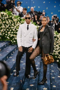 Pharrell Williams, Helen Lasichanh at The 2025 Met Gala Celebrating "Superfine: Tailoring Black Style" held at The Metropolitan Museum of Art on May 05, 2025 in New York, New York.