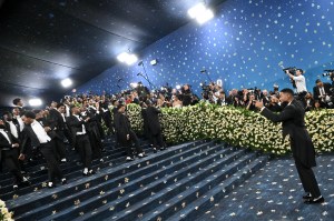 Allen René Louis conducts singers at The 2025 Met Gala Celebrating "Superfine: Tailoring Black Style" held at the Metropolitan Museum of Art on May 05, 2025 in New York, New York.