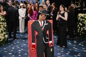 Janelle Monae in Thom Browne at The 2025 Met Gala.