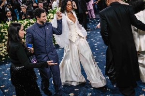Zac Posen in Banana Republic and Laura Harrier in Gap Studio by Zac Posen at the 2025 Met Gala