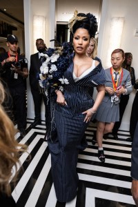 Nicki Minaj at The Mark Hotel before the 2025 Met Gala: "Superfine: Tailoring Black Style" held at the Metropolitan Museum of Art on May 5, 2025 in New York, New York.