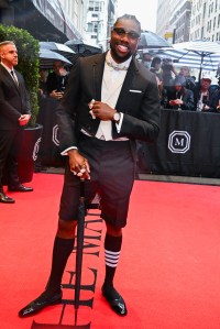 Malcolm Washington at The Mark Hotel before the 2025 Met Gala: "Superfine: Tailoring Black Style" held at the Metropolitan Museum of Art on May 5, 2025 in New York, New York.