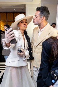 Kerry Washington, Jonathan Simkhai at The Mark Hotel before the 2025 Met Gala: "Superfine: Tailoring Black Style" held at the Metropolitan Museum of Art on May 5, 2025 in New York, New York.